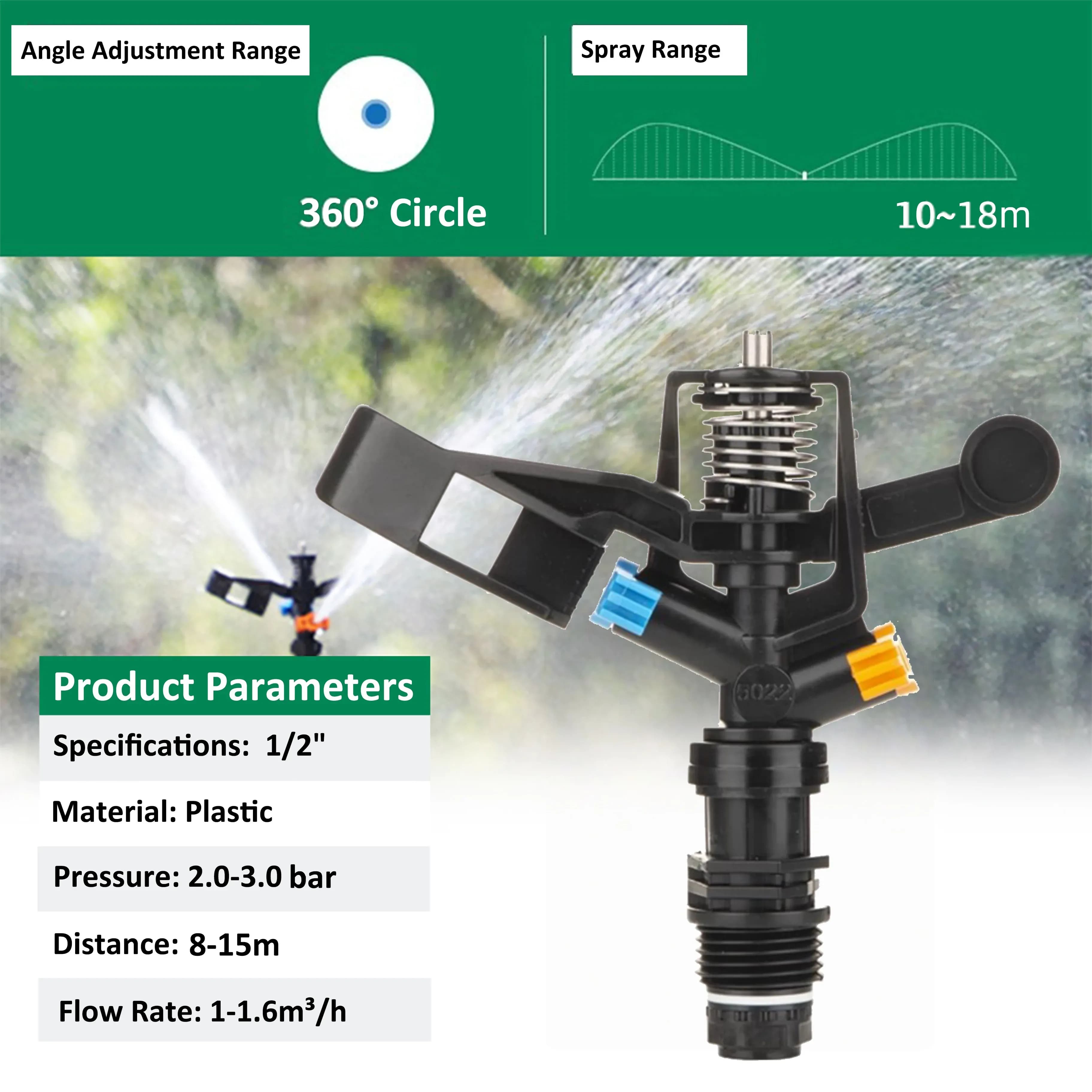 Asperseur à impact cercle complet à raccord fileté – 360° pour irrigation agricole - 5