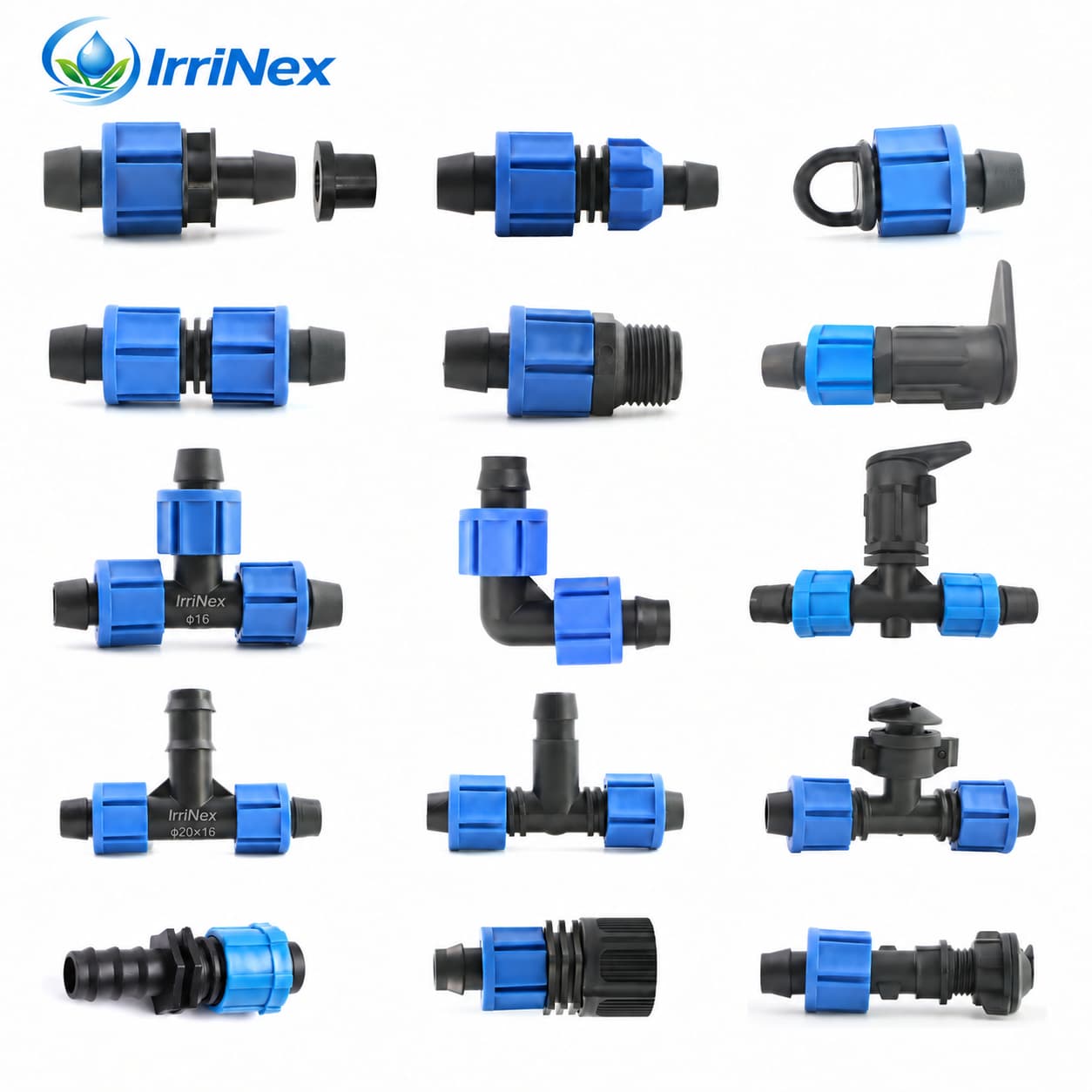 אביזרי סרט טפטוף 16mm למערכת השקיה בטפטוף