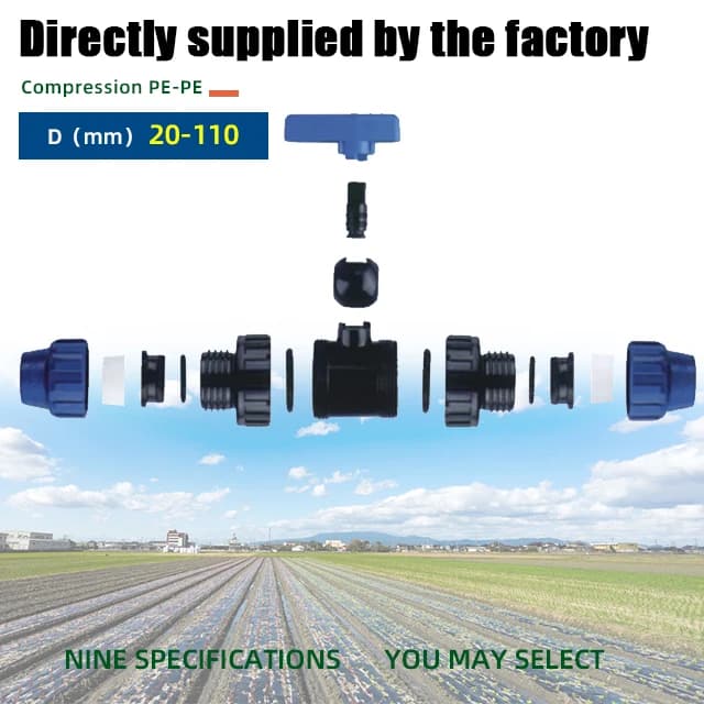 Agriculture Plastic Valve Pe Pipe Valve Male Valve for Water Supply Pe Pipe Saddle Clamp