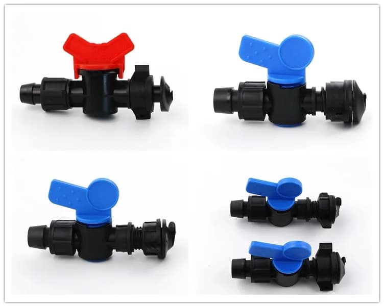 Válvula de toma 16mm para cinta de goteo y manguera plana, accesorios de miniválvula y racores de riego agrícola