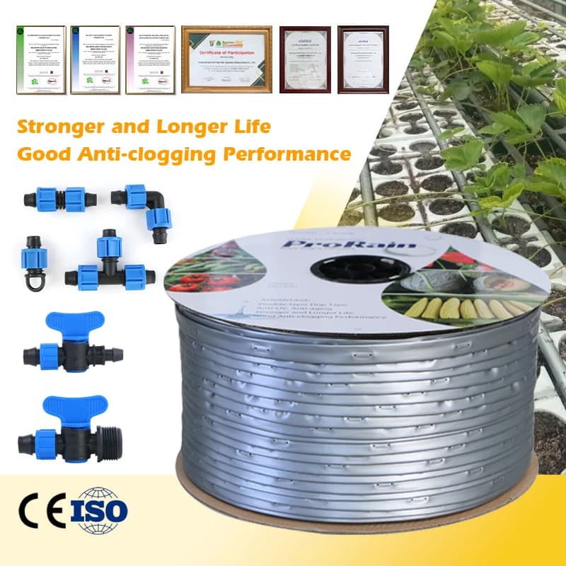 סרט טפטוף מבוקש 16mm הניתן להתאמה אישית להשקיית גידולים כגון עגבניות, בצל ופלפלים