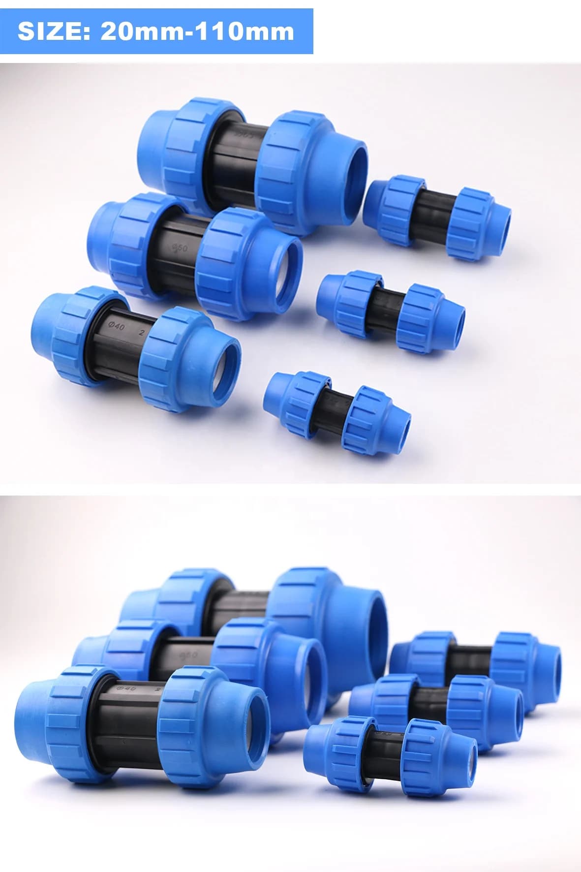 75mm PN10 Kupplung und PP Schnellverbinder, PP-Klemmfittings für Bewässerungssysteme
