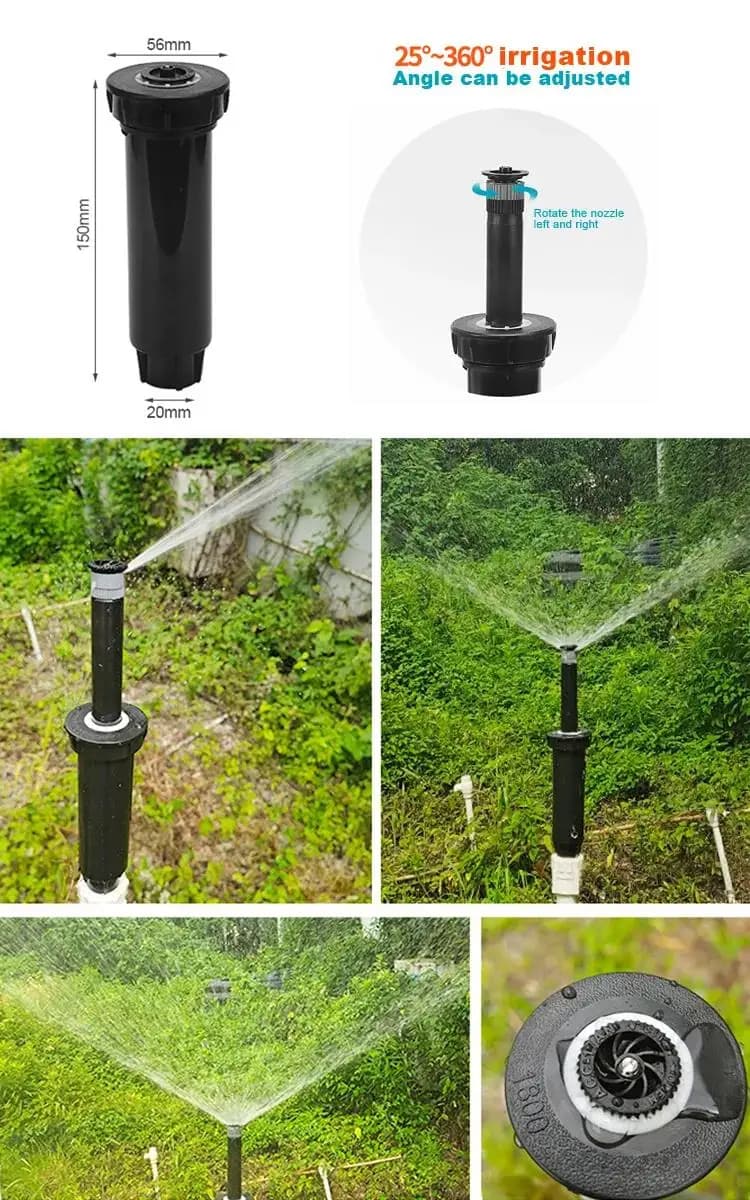 Aspersor emergente automático de agua para plantas en sistemas de riego de jardín