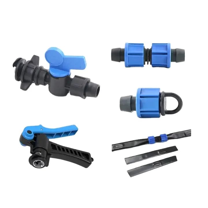 Válvula de plástico y miniválvula de riego para tubería Pe y cinta de goteo, producto de gran venta