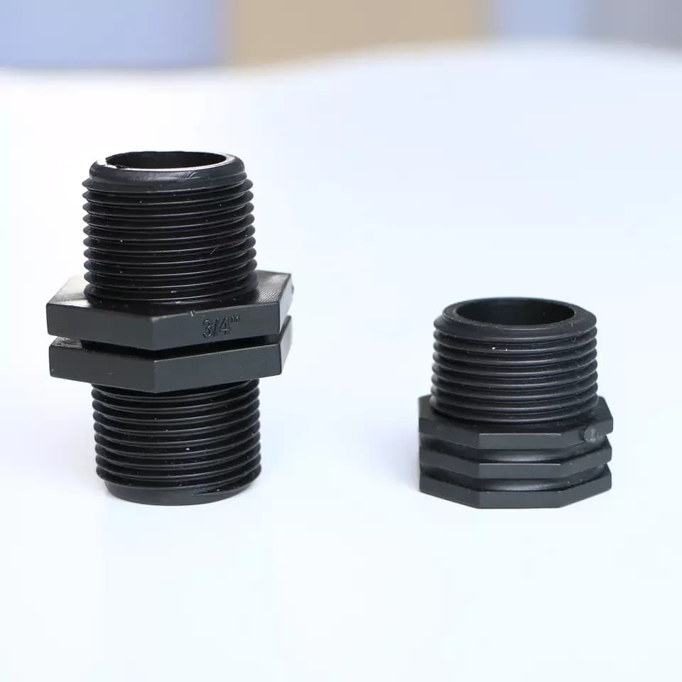 Pipe Connector PVC LDPE PE Pipe Irrigation Fittings BSP Nipple for Agriculture and Garden Irrigation Systems