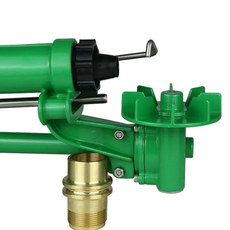 תותח המטרה גדול 1.5" 50m עם הנעת תמסורת 360 ומנגנון פטיש להשקיה חקלאית