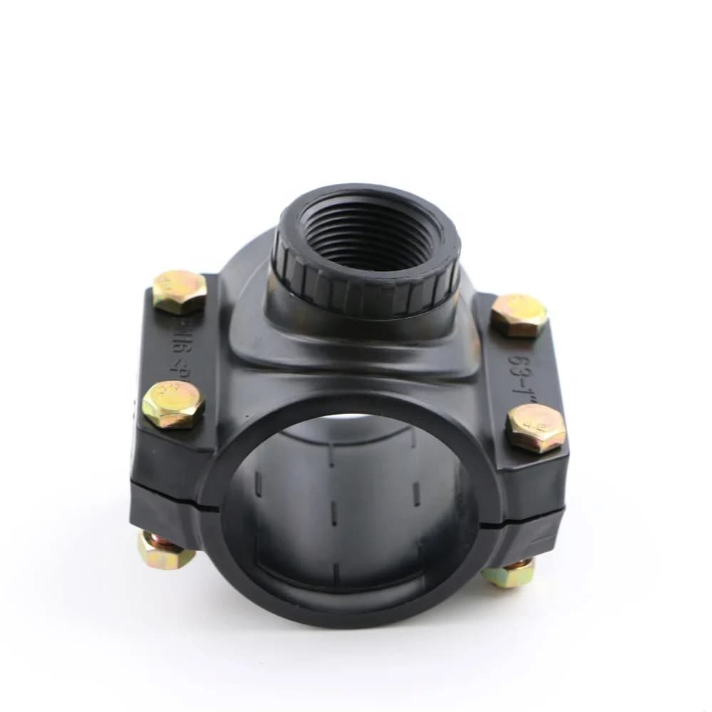 Collare di presa per tubo 40* 1" PN16 HDPE, raccordo a compressione e fascetta per tubo flessibile