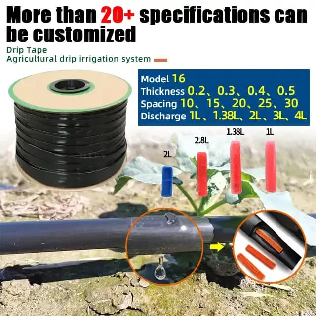 Fita/tubo/mangueira gotejadora de 16mm de grande procura do fabricante para irrigação agrícola por gotejamento e sistemas de irrigação rural