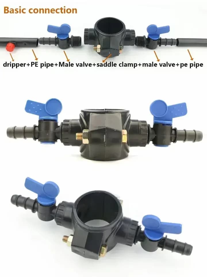 HDPE-, LDPE- und PVC-Rohr-Anbohrschelle und PP-Klemmfittings zum Großhandelspreis für landwirtschaftliche Hofbewässerungssysteme