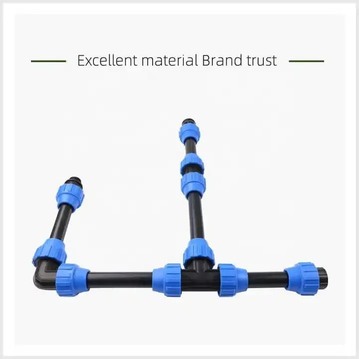 Accesorios de riego para invernaderos agrícolas: accesorio de compresión pp, conector de plástico para tubería de agua de polietileno y codo adaptador con rosca macho