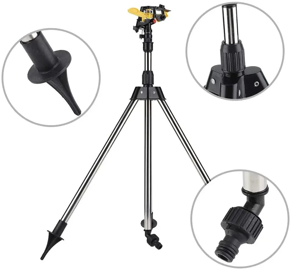 1/2'' Angle-controllable Impact Farm Irrigation Sprinkler on Tripod Garden Irrigation Sprinkler Agricultural Irrigation