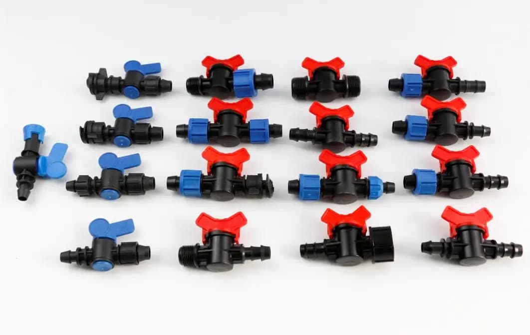 农业滴灌用 PE 管宝塔分水阀，16mm、20mm、25mm 滴灌管控制微型阀门