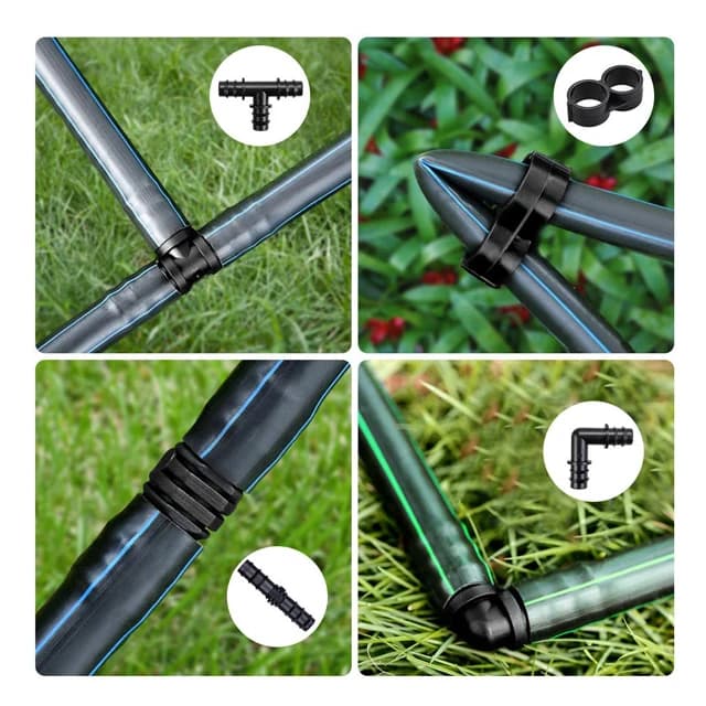 Cierre de extremo de manguera de plástico negro de 16mm 20mm 25mm para riego por goteo, venta al por mayor