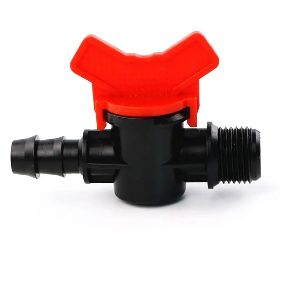 Mini válvula de derivación de plástico 16mm POM con espiga para conectar tuberías de riego por goteo LDPE HDPE