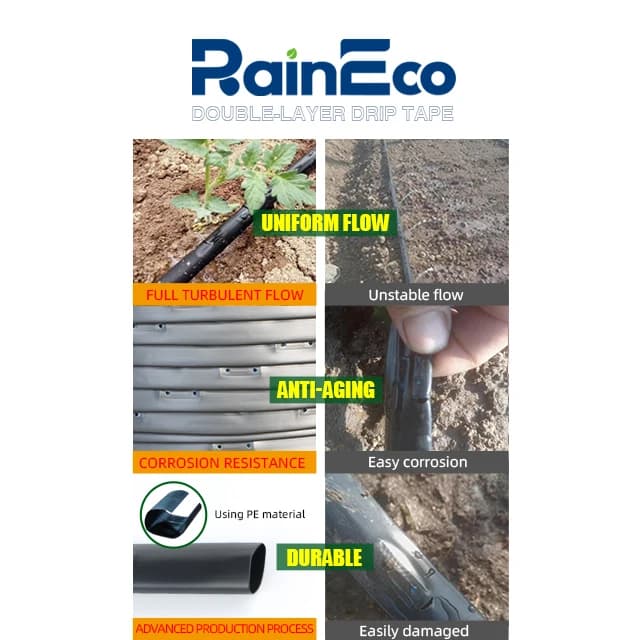 Cinta de goteo blanca de nuevo tipo 16mm para sistemas de riego agrícola