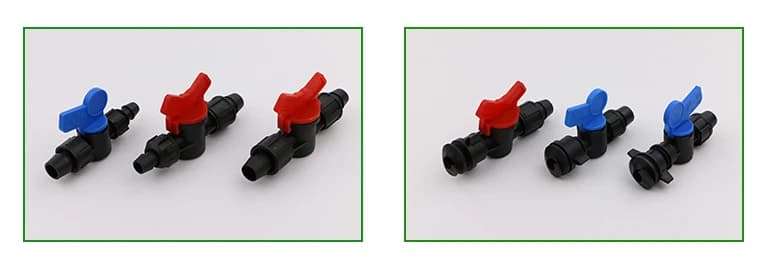 Petites vannes pour ruban ou tuyau goutte-à-goutte dans un système d’irrigation agricole
