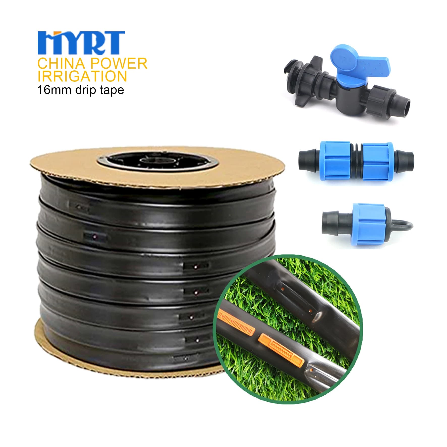 16mm Tropfband und Tropfschläuche mit Wandstärken 0.2 mm 0.3mm und 0.4mm, Bewässerungsbänder für landwirtschaftliche Bewässerungssysteme