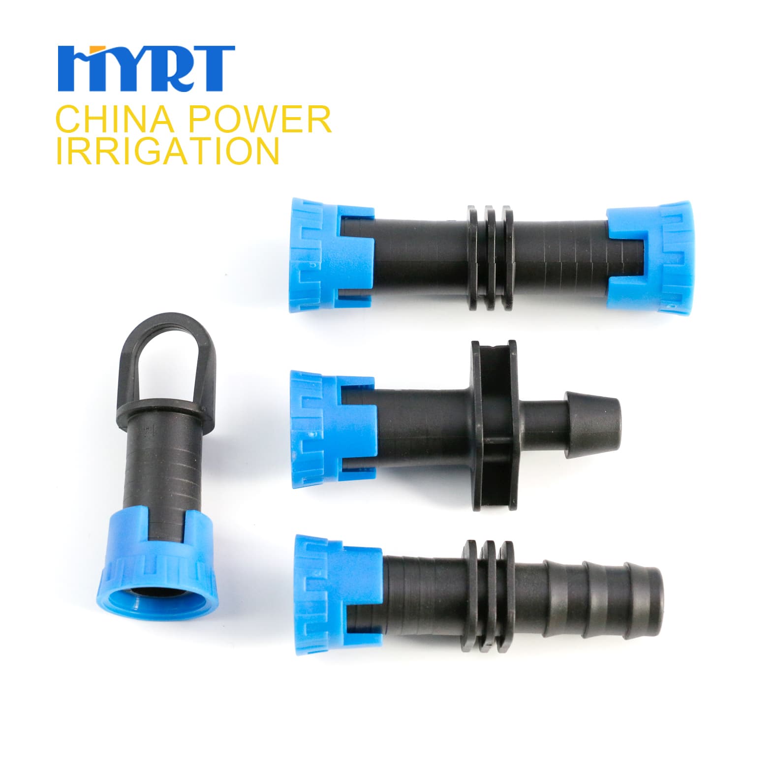 אביזר POM בגודל 16mm עם טבעת נעילה, מחבר צינור ומחבר סרט טפטוף למערכת השקיה בחווה