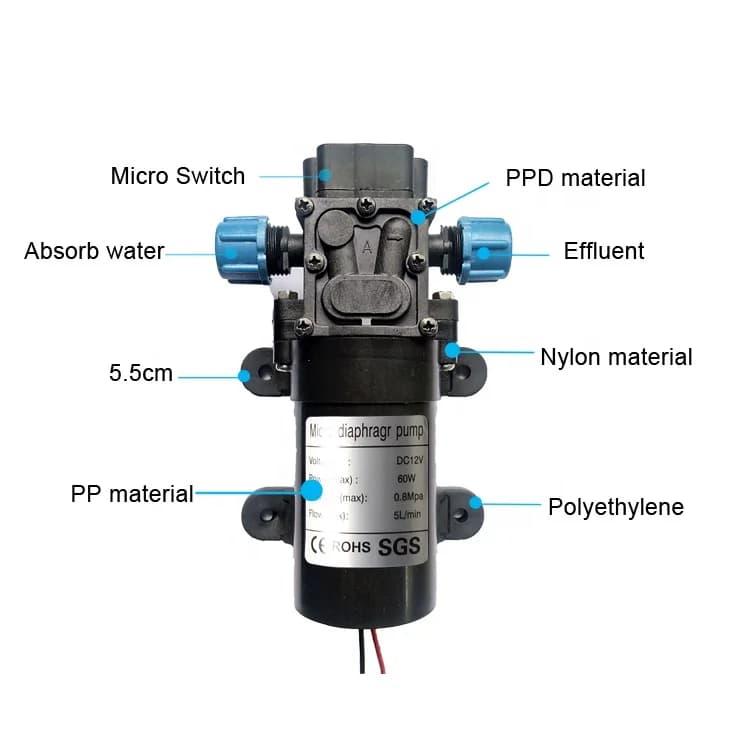 220V+12V60W Quarter-Druckerhöhungspumpe mit mittlerem Druck, selbstansaugende Pumpe und Kühlwasserpumpe