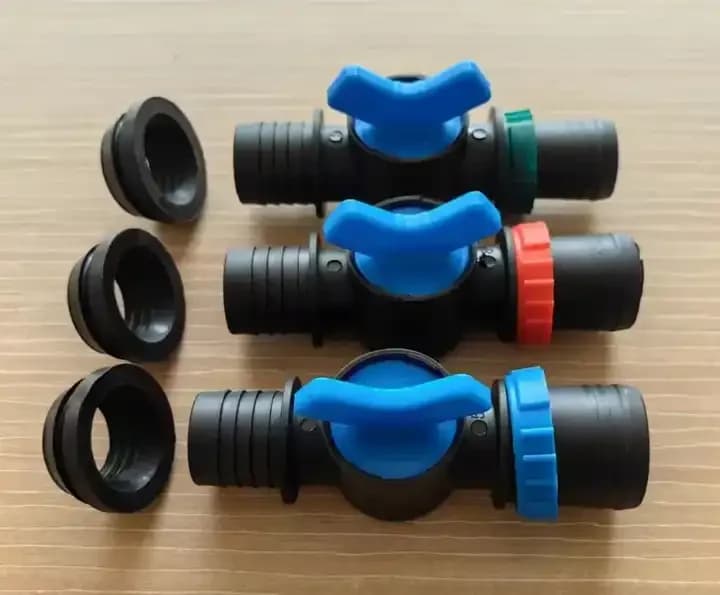 Accesorio y válvula de derivación de tubería rígida, válvula de manguera plana HDPE de microaspersión para sistemas agrícolas de riego de alto caudal
