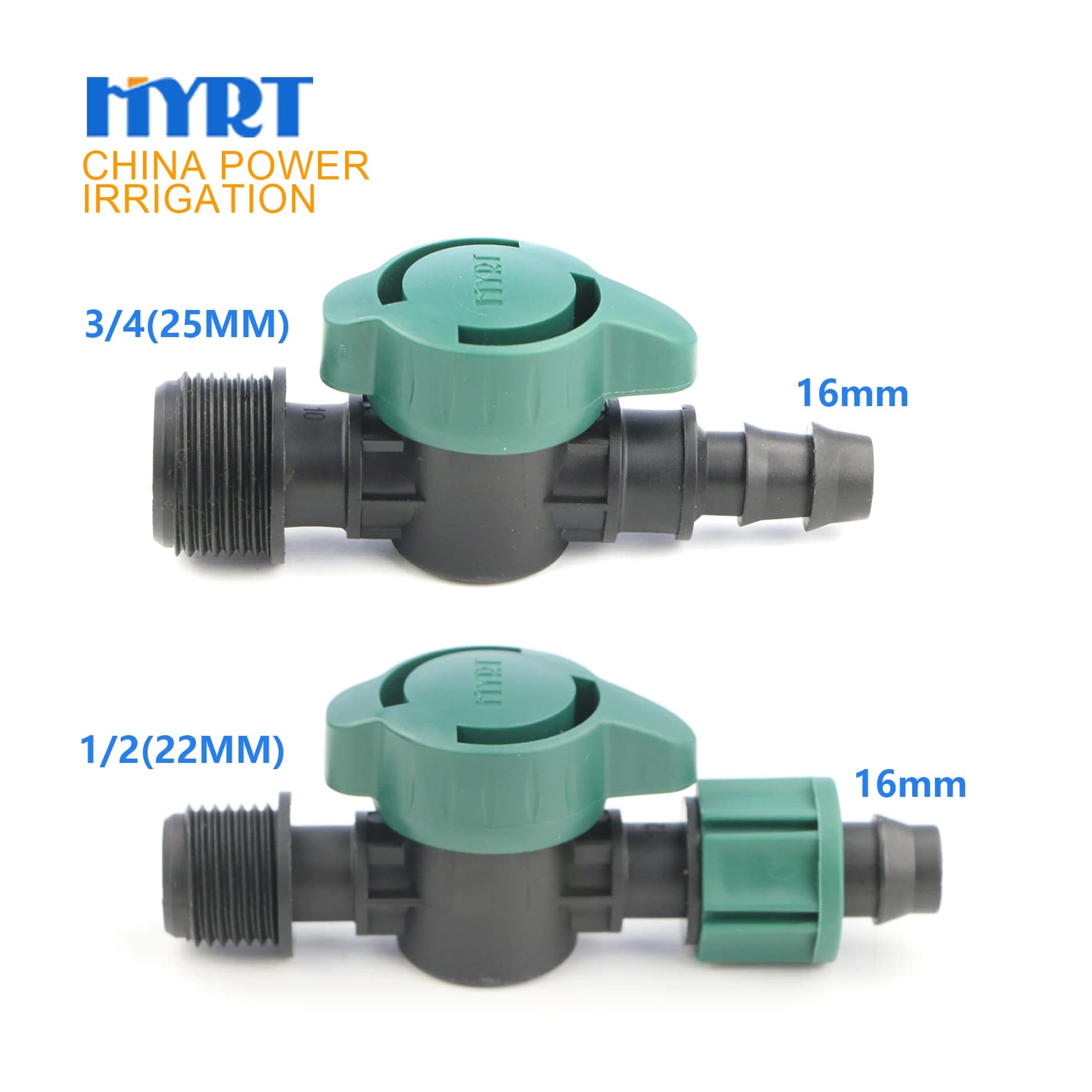 Válvula de espiga de alta calidad 16 y 20 mm para tubería de riego por goteo 16mm, válvula de bola para sistemas de riego agrícola