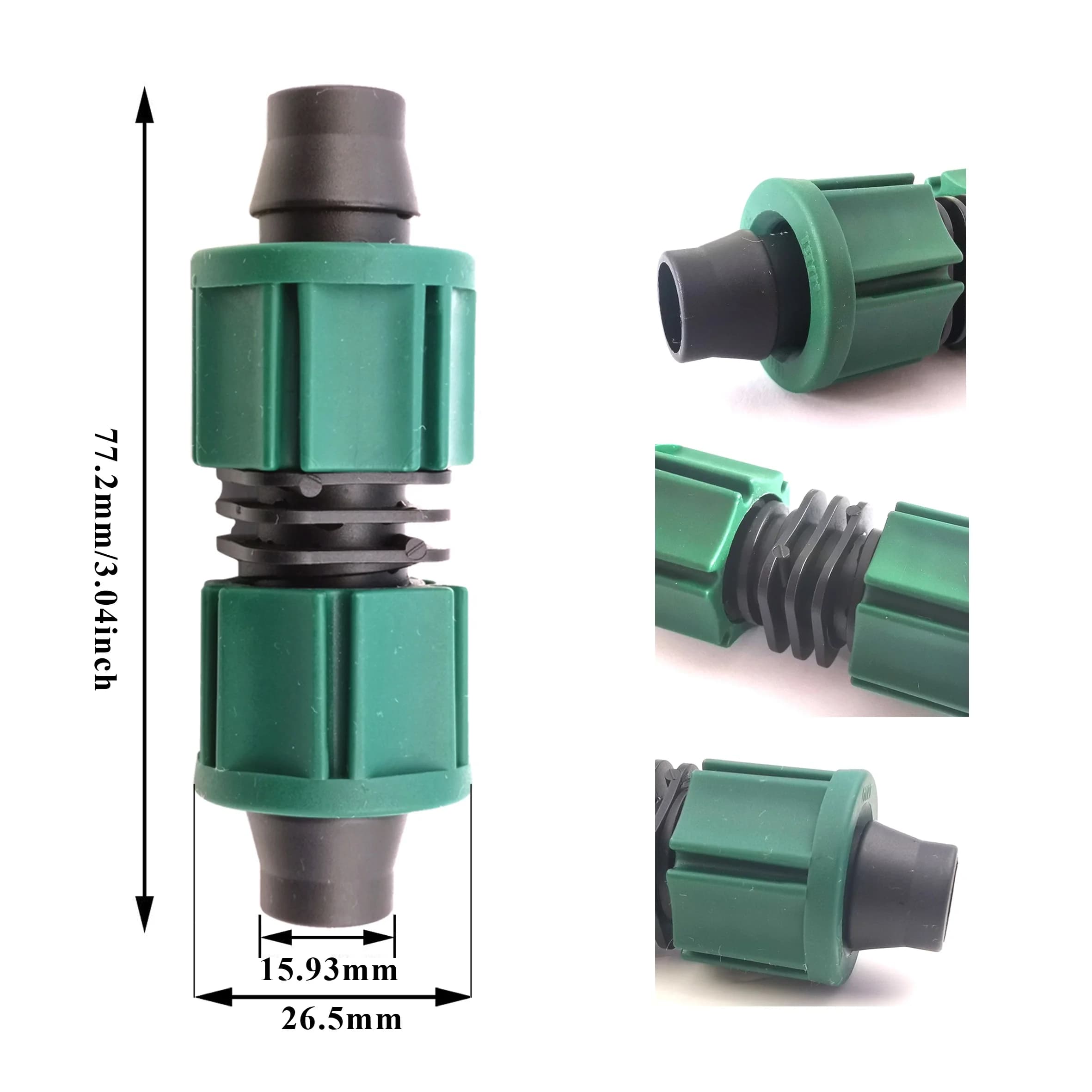 Drip Tape Fitting and Pipe System Drip Fittings Irrigation System Lock Coupling Connector for Pe Pipe and Drip Tape