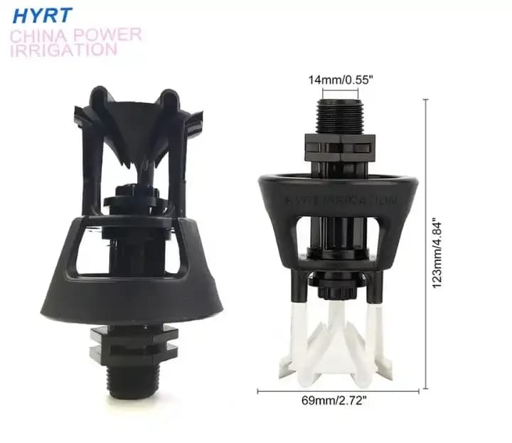 Aspersor de riego con cabezal tipo Wobbler y boquilla de aspersión oscilante de plástico para riego de fincas, jardines y paisajismo