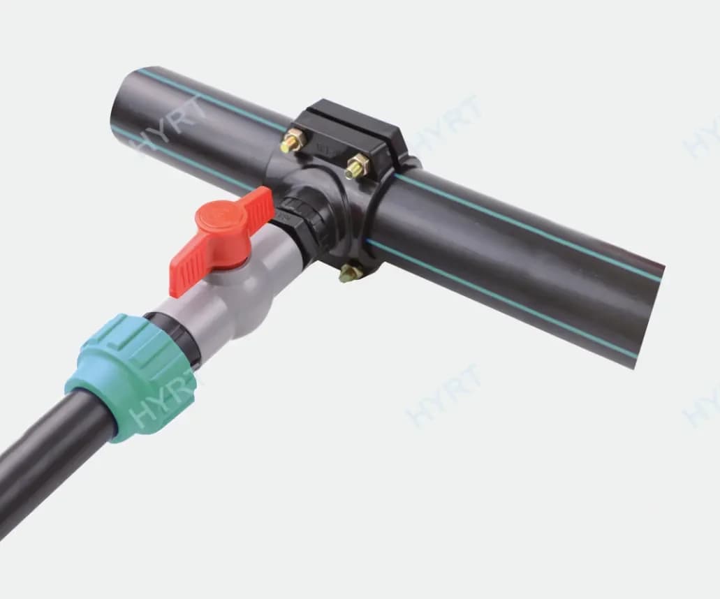 HDPE-, LDPE- und PVC-Rohr-Anbohrschelle und PP-Klemmfittings zum Großhandelspreis für landwirtschaftliche Hofbewässerungssysteme