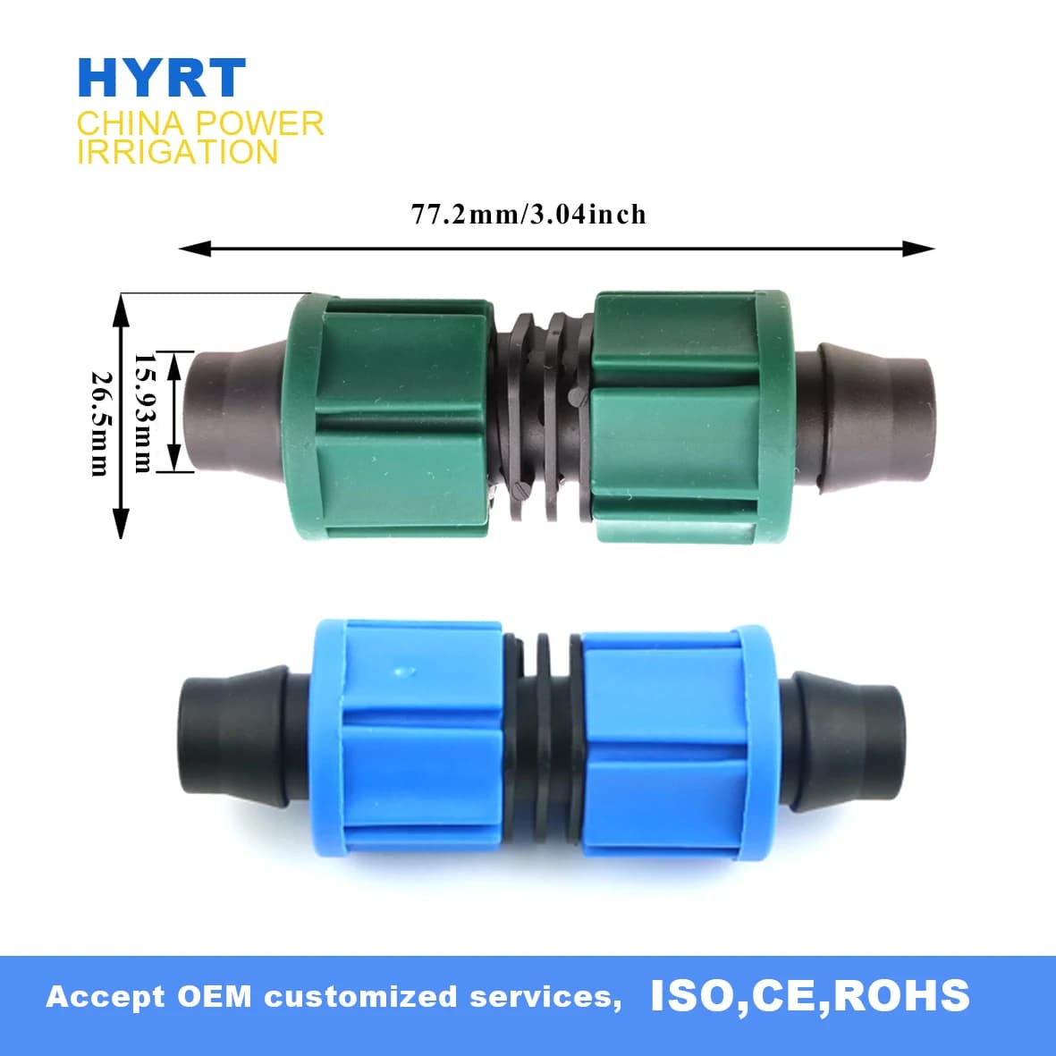 Drip Tape Fitting and Pipe System Drip Fittings Irrigation System Lock Coupling Connector for Pe Pipe and Drip Tape
