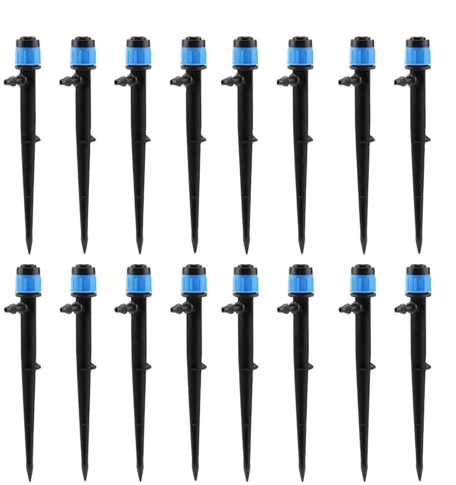 Gotero y emisor con estaca para sistemas de riego por goteo, microaspersor ajustable de tipo microturbo