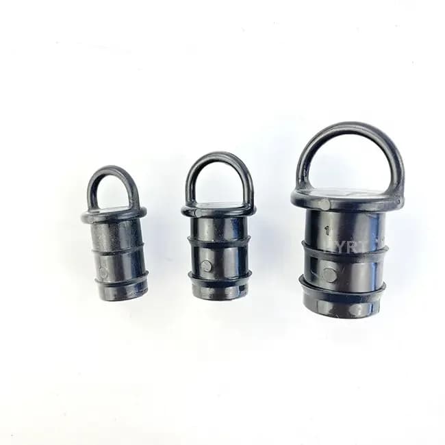 Bouchon terminal cannelé en plastique pour tuyau PE d’irrigation goutte-à-goutte et alimentation en eau du jardin