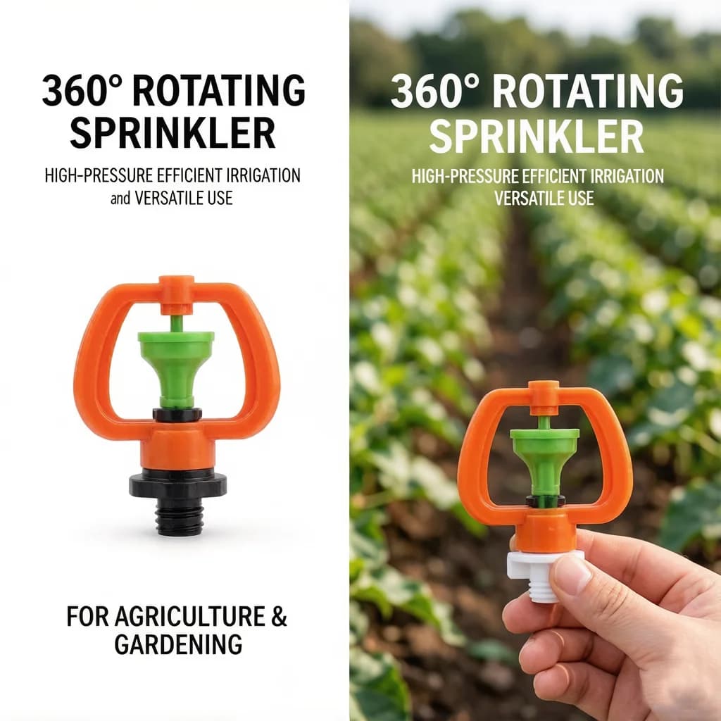 Arroseur rotatif 251T 360°, 7 options de débit, micro-arroseur suspendu de serre pour irrigation agricole