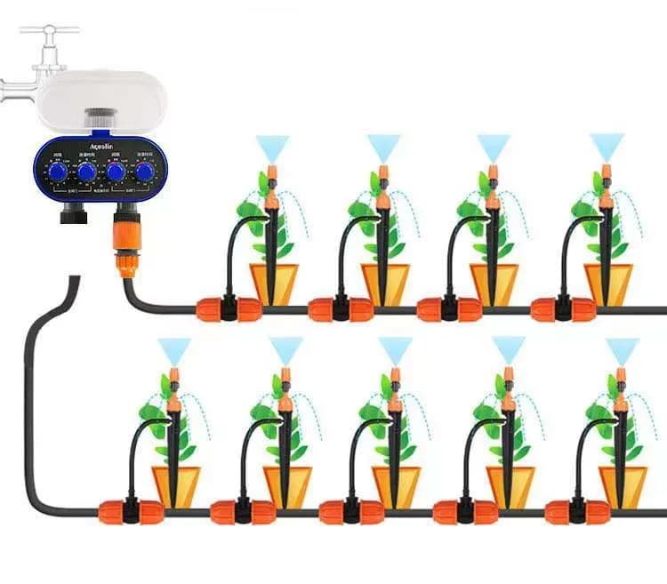 Programador de riego automático de doble canal con accionamiento por motor, programador de agua para sistemas de riego de patios y jardines