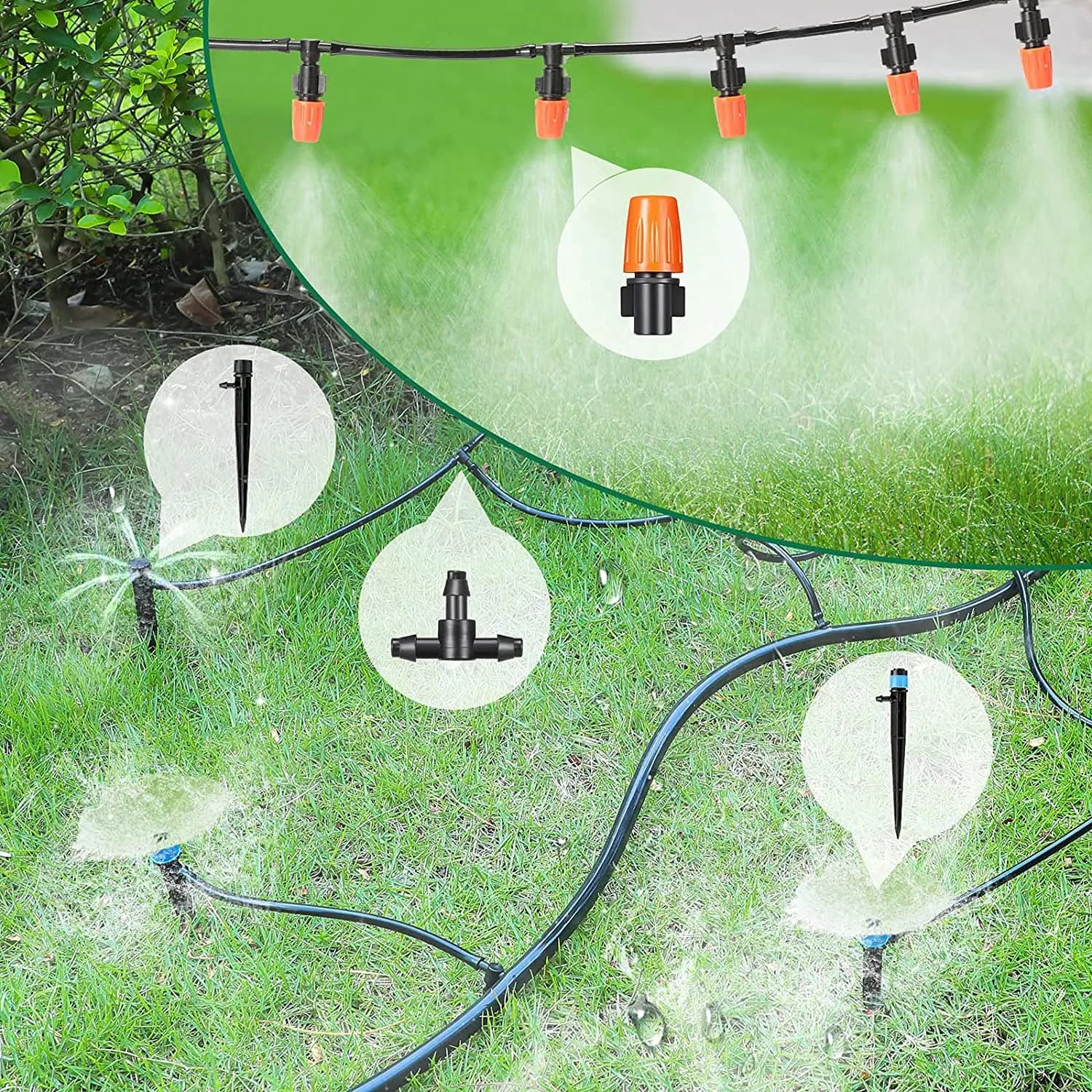 Mini-tuyau en plastique pour irrigation de jardin, goutteur et tuyau PE