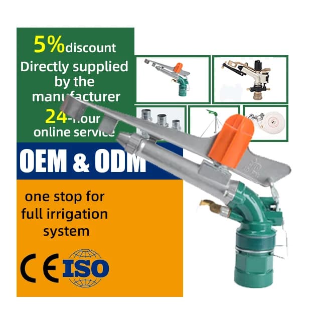 Cannone irrigatore grande a 360 gradi per irrigazione agricola, di serre e giardini, cannone irrigatore ad acqua 360 per impianti di irrigazione