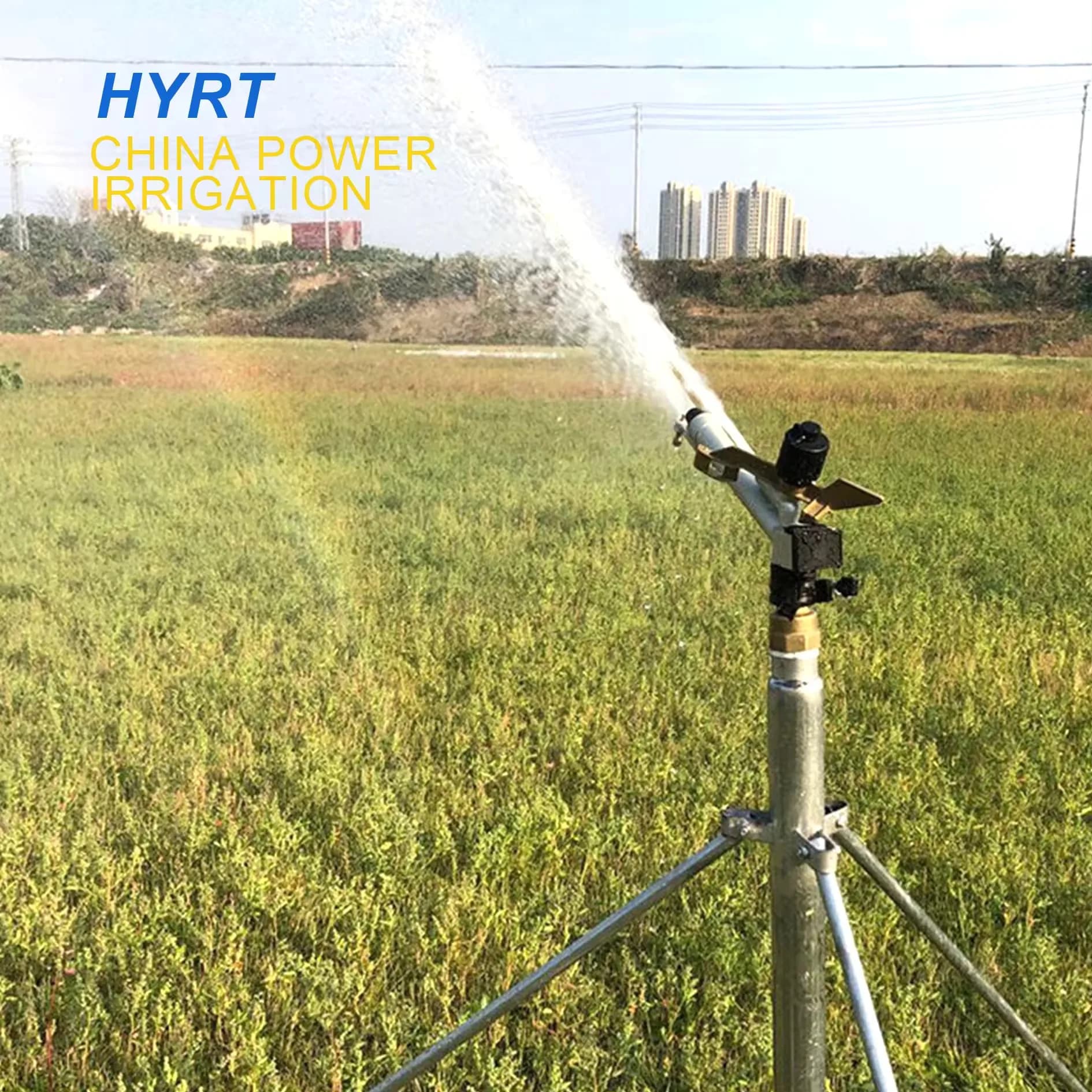 Grand canon métallique d’arrosage à 360 degrés 1.5", antirouille et robuste pour irrigation agricole