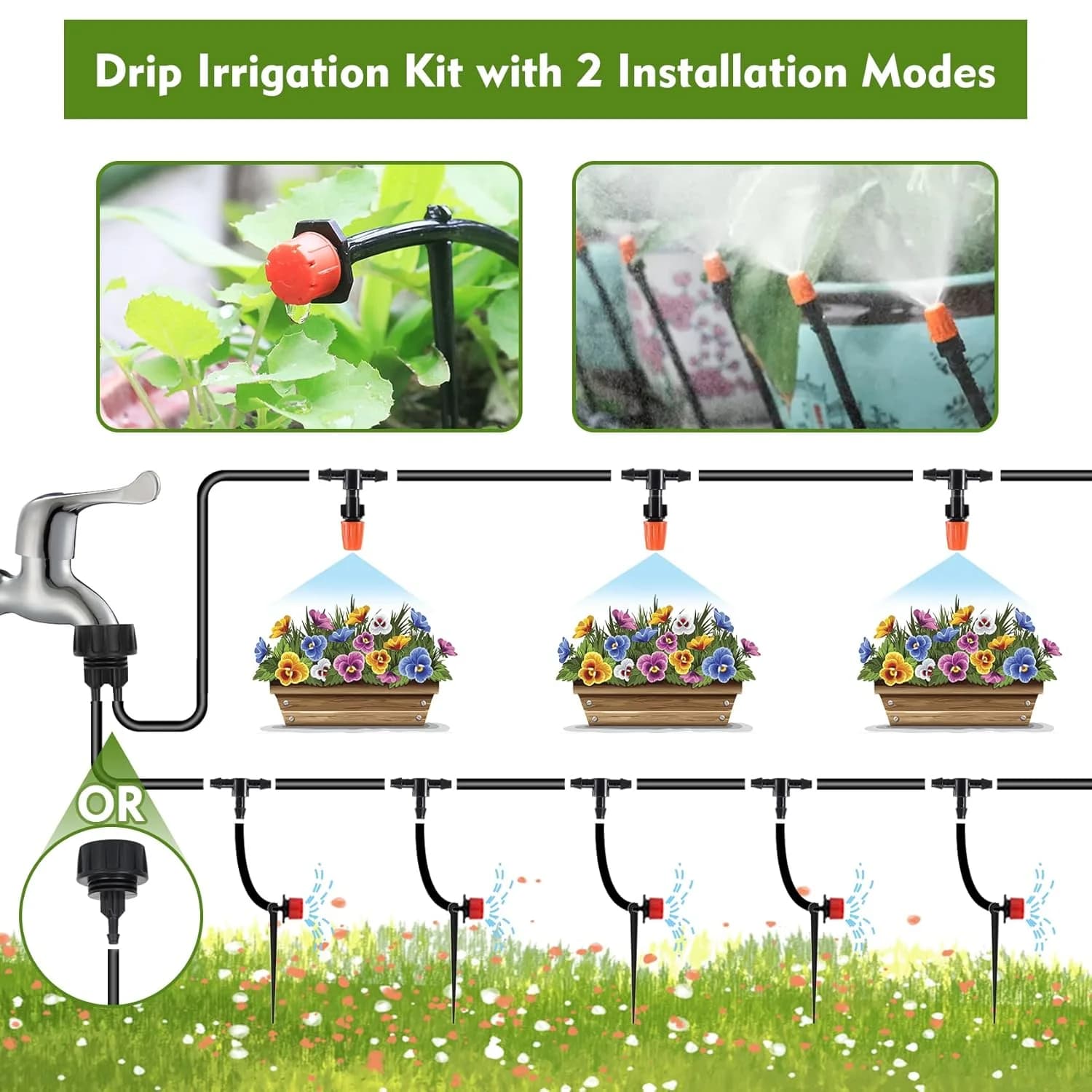IrriNex 1/4-inch Drip Irrigation System Kit component view 2