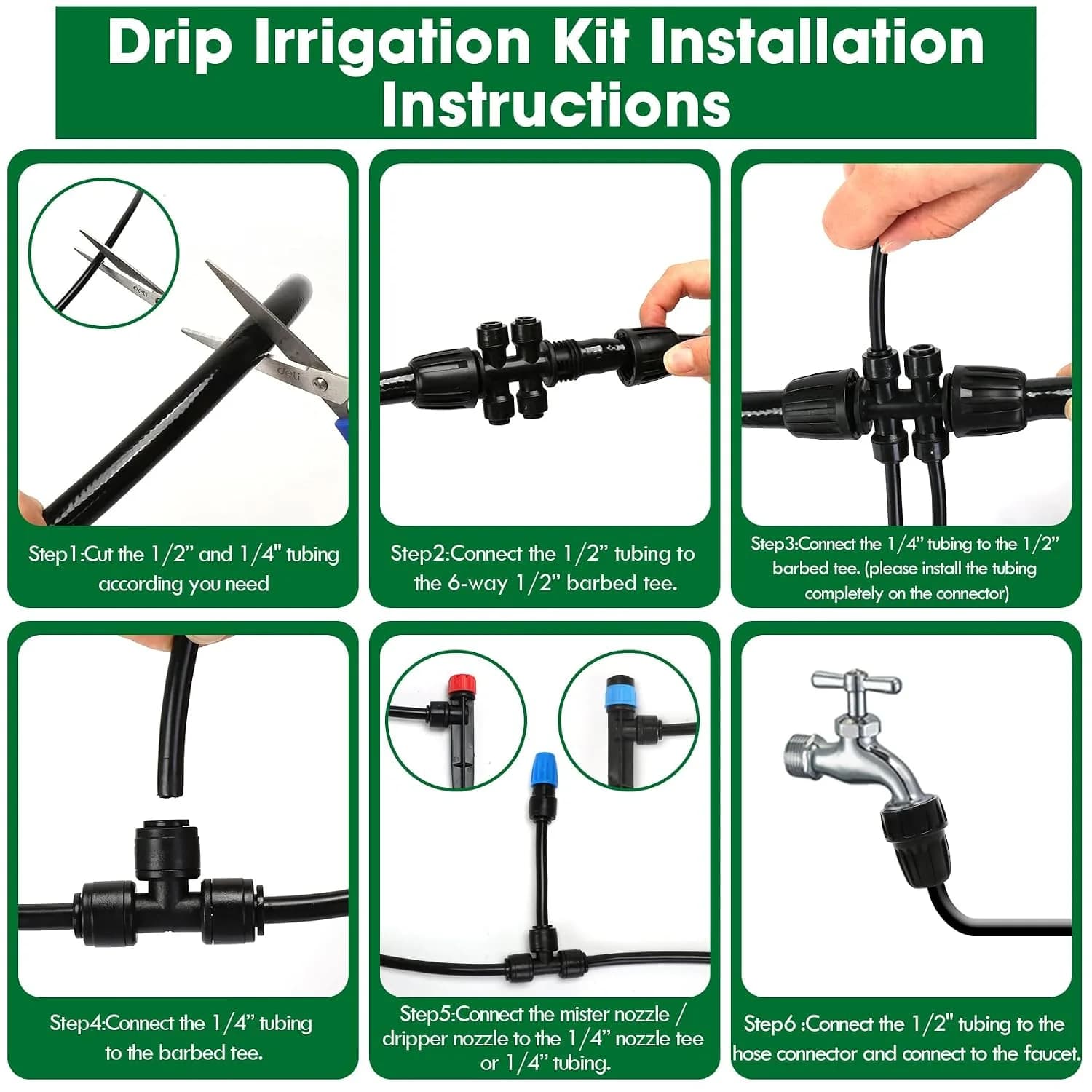 IrriNex 1/4-inch Drip Irrigation System Kit 190ft option view 3