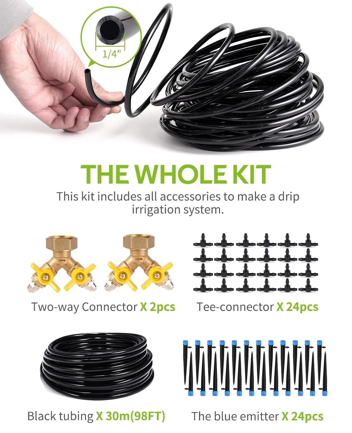 IrriNex 100 ft Drip Irrigation System Kit component view 6