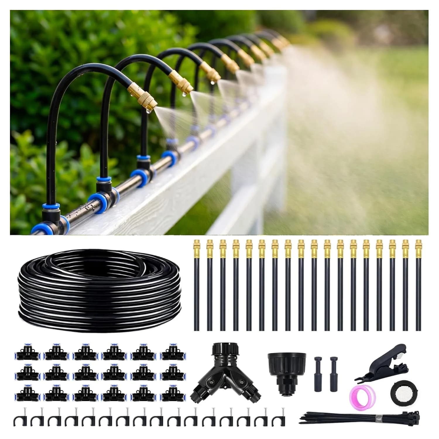 IrriNex 100 ft Drip Irrigation System Kit 100 ft / 18 nozzles option view 1