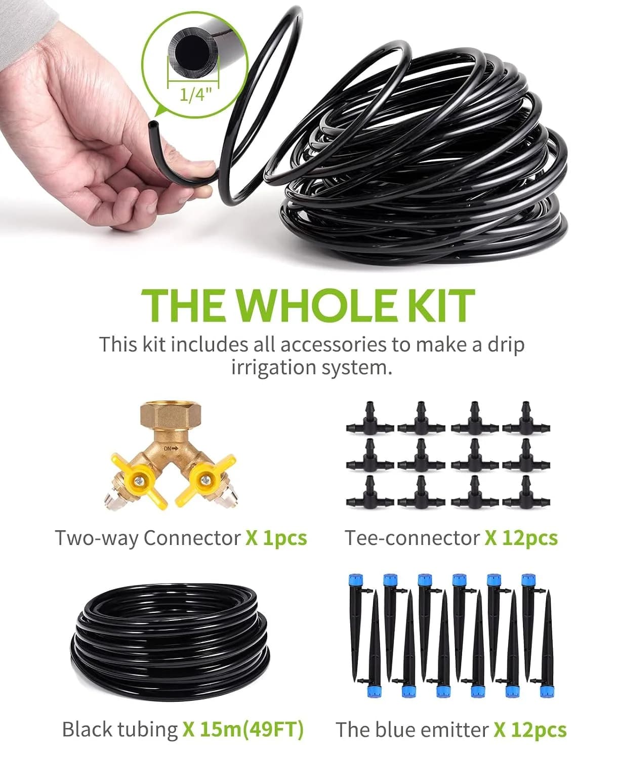 IrriNex 50 ft Drip Irrigation System Kit component view 6
