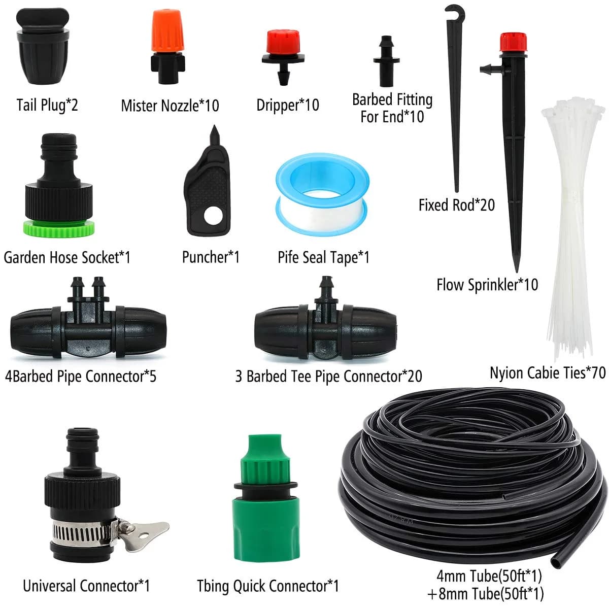 IrriNex 100 ft Drip Irrigation System Kit component view 7