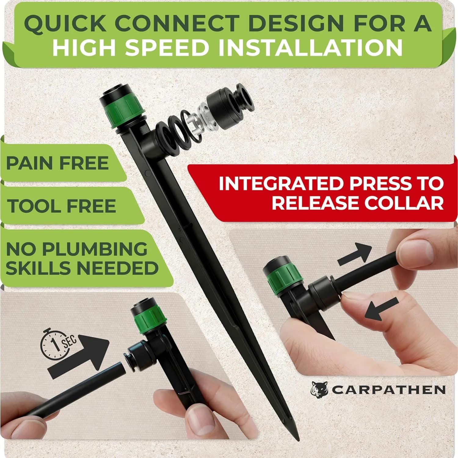 IrriNex 50 ft Drip Irrigation System Kit Quick-Connect 100 feet option view 2