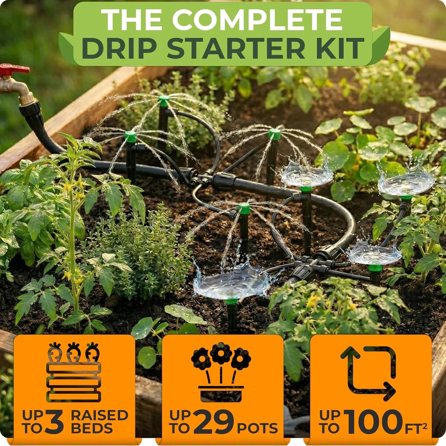 IrriNex 50 ft Drip Irrigation System Kit Quick-Connect 100 feet option view 3
