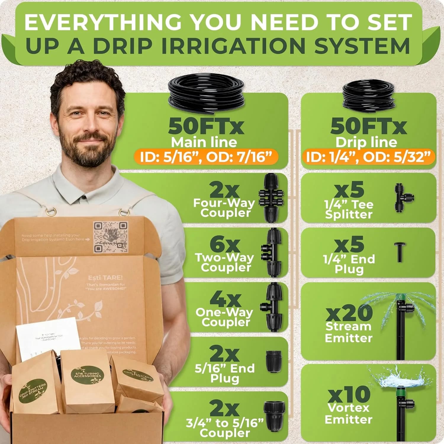 IrriNex 50 ft Drip Irrigation System Kit Quick-Connect 100 feet option view 4