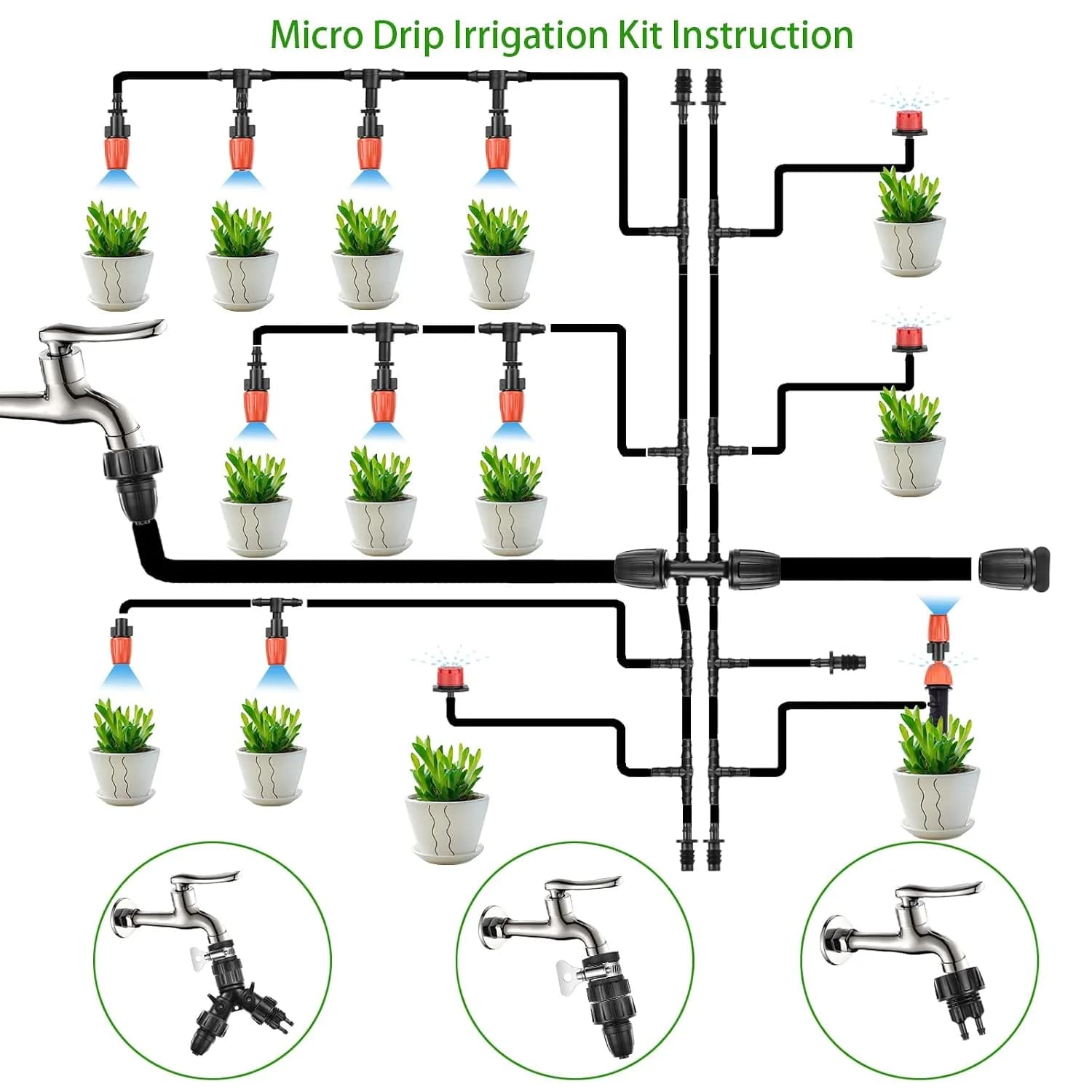 IrriNex 147 ft Garden Misting and Cooling Kit component view 3