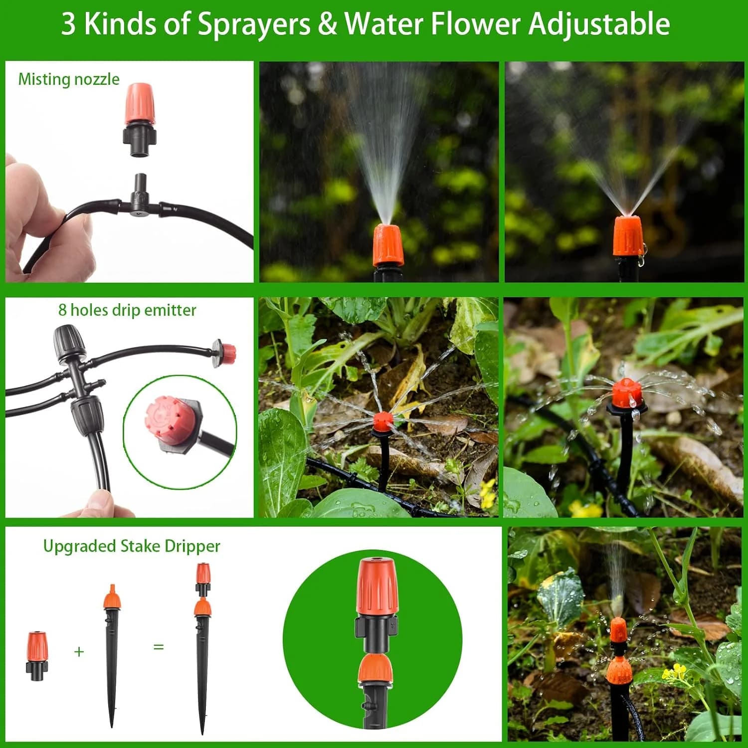 IrriNex 147 ft Garden Misting and Cooling Kit component view 4