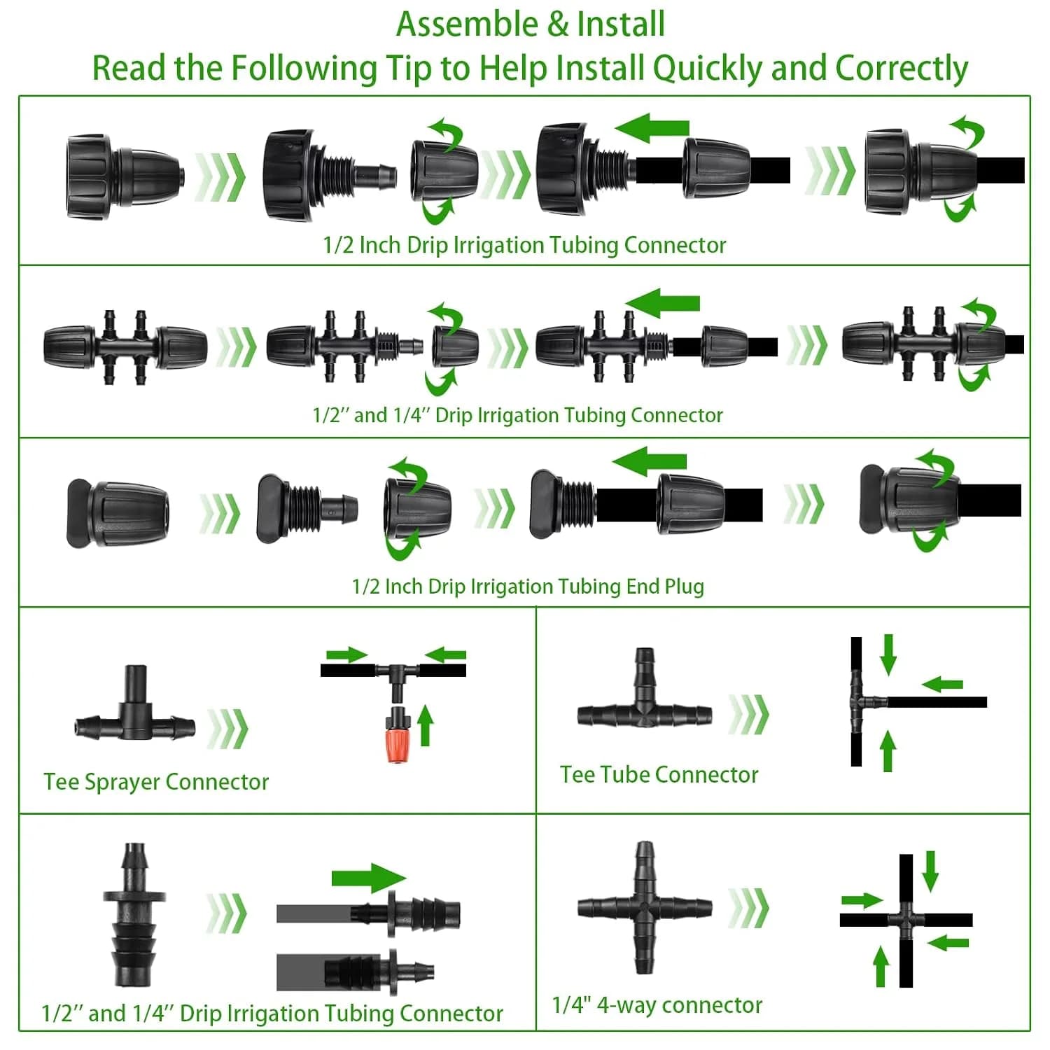 IrriNex 147 ft Garden Misting and Cooling Kit component view 6