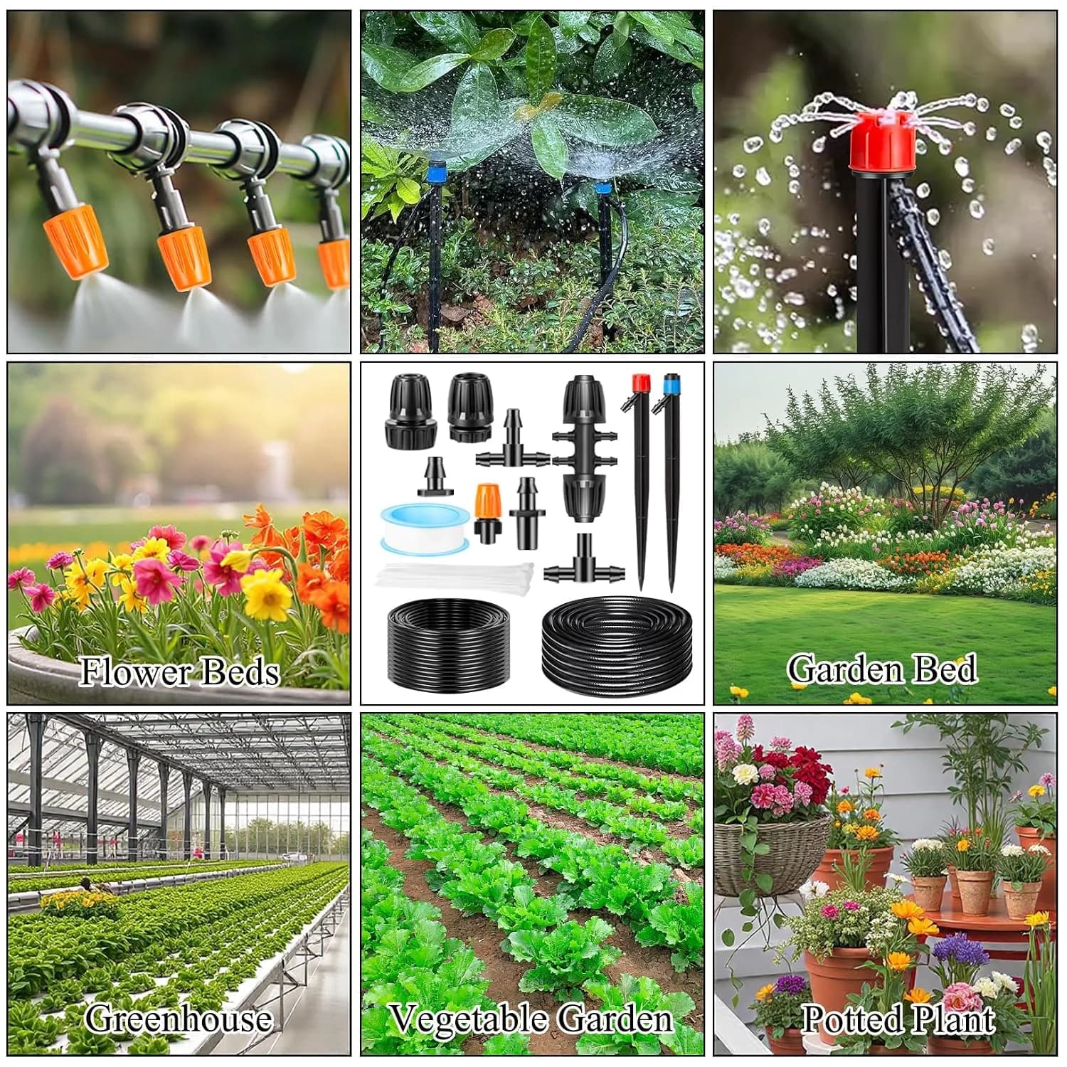 IrriNex 1/4-inch Barbed Irrigation Fittings Kit 260 FT (40FT Main tube+220FT Distribution tube)