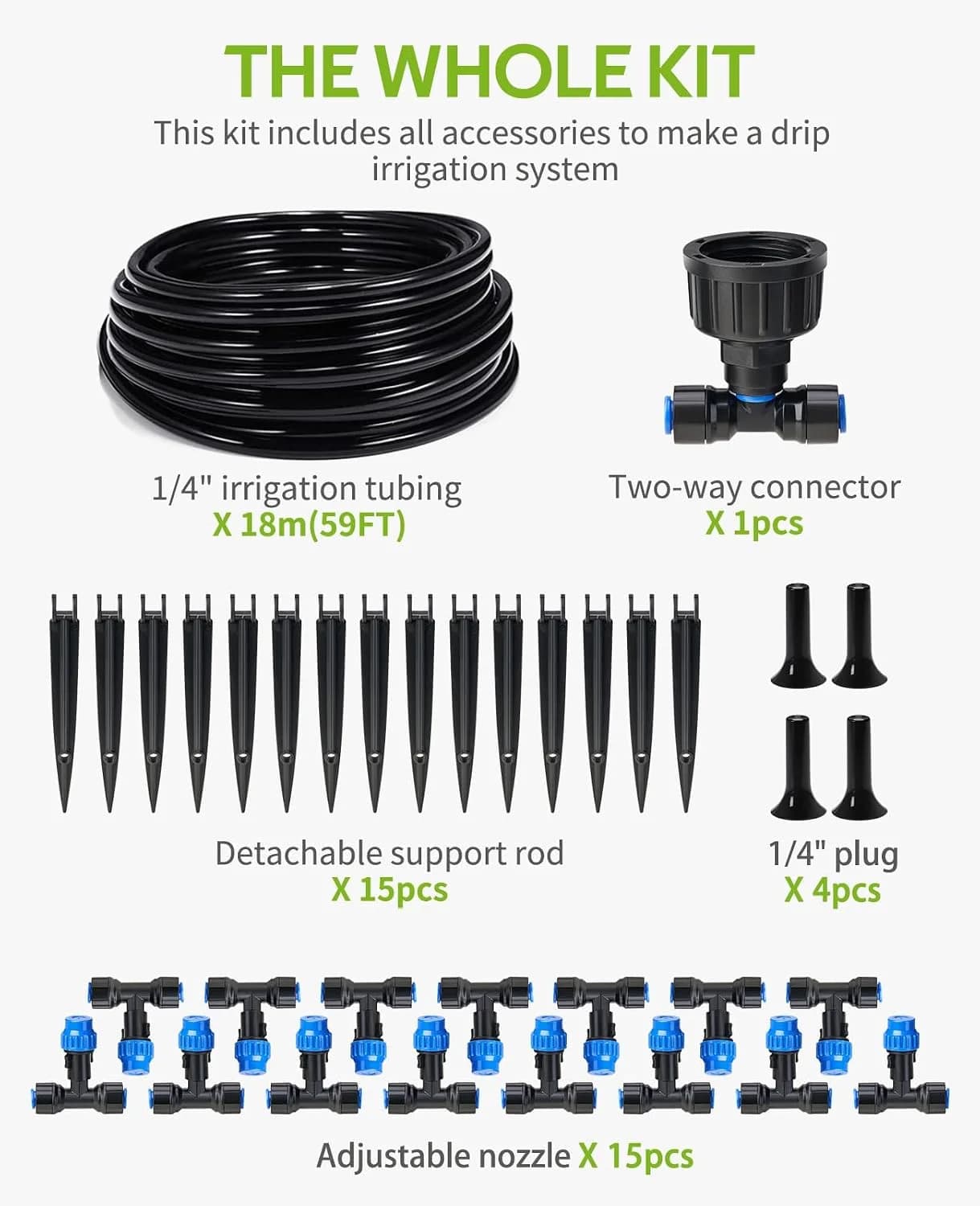 IrriNex 59 ft Drip Irrigation System Kit component view 6
